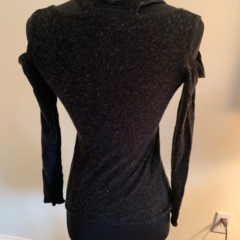 Open shoulder black sweater
